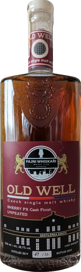 Lahev Old Well 2019 Fajni Whiskaři, Sherry PX Cask Finish, 58,7 %, 500 ml